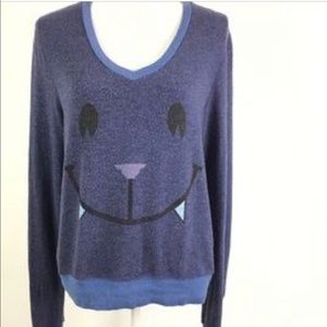 Wildfox Vneck pullover sweater navy